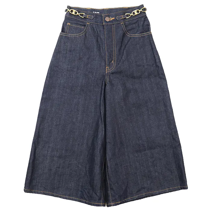 Pre-owned Celine Cotton Small Leather Goods Wide Pants