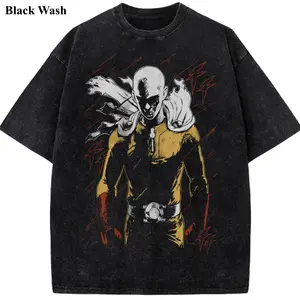Vintage Saitama Wash Tee, One Punch Man Graphic Tees, Anime T-Shirt, Unisex Shirt, Anime Gift, Gym Workout Shirt, Menswear Womenswear Streetwear Top Fit Oversize