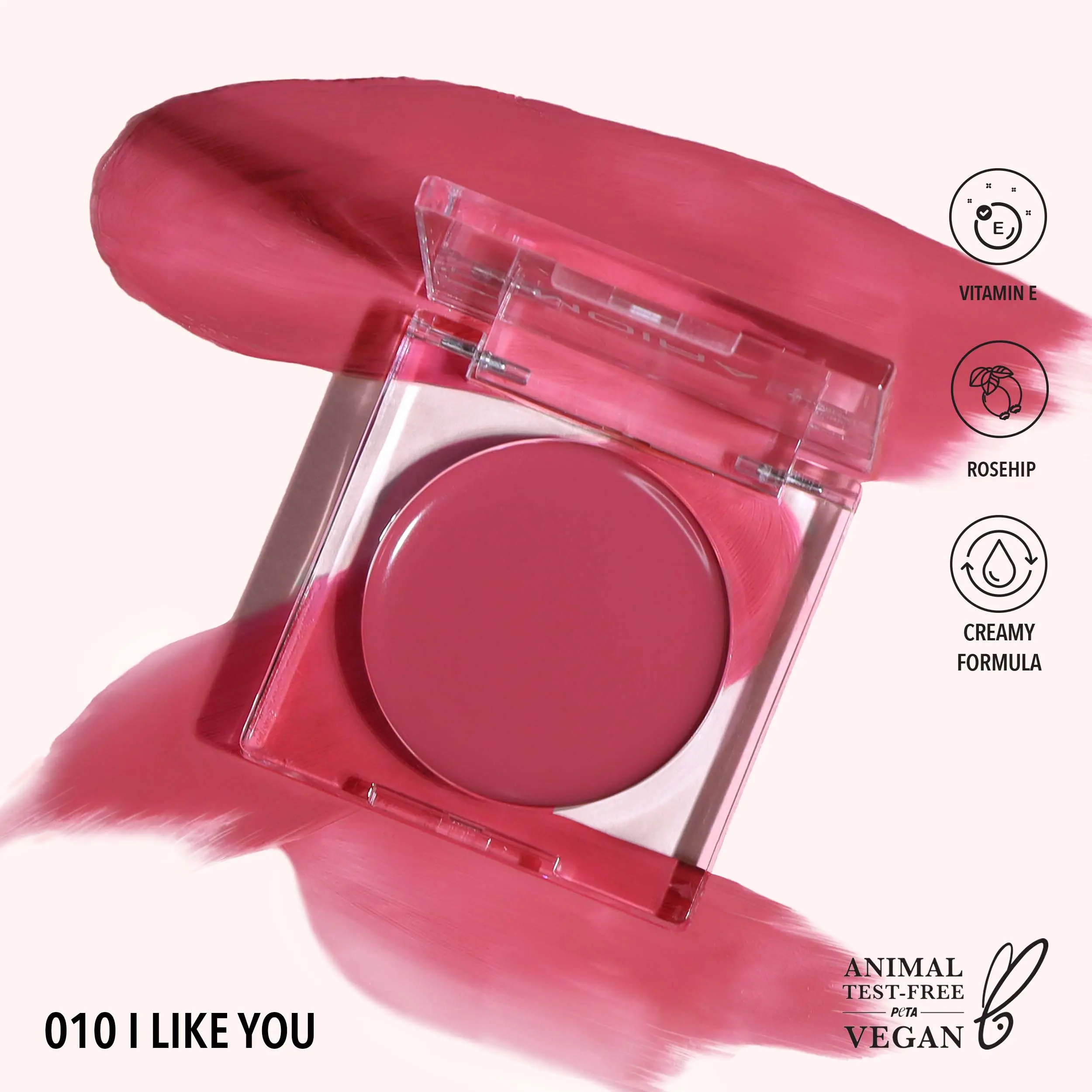 MOIRA | Loveheat Cream Blush (010, I Like You) | Dewy Cream Blush with Lightweight, Blendable Color
