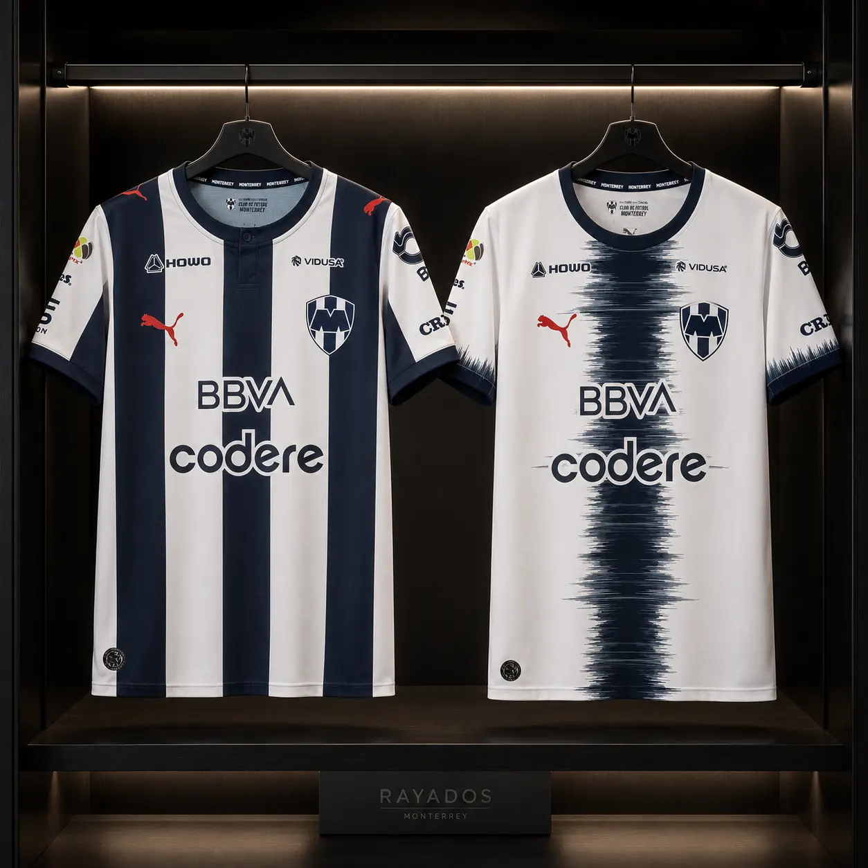 Monterrey Liga MX 2025/26 Soccer Jerseys – Unisex Full-Detail Football Shirts with Two Jersey Design Options, Blue White Stripe or White Graphic Style, Breathable Short Sleeves, Athletic Match Day Fit for Training, Stadium Events and Casual Fan Looks