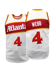 Atlanta # 4 Stitched Vest,Men's Breathable Mesh Basketball Jersey, Loose Fit Unisex,Perfect for Outdoor Activity & Training, All Seasons Wear