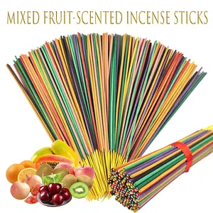 Multiple Fruit Scents Incense Stick, 25cm Long Bamboo Sticks, Sweet Fruit Aroma, Lasts 40 Minutes, Ideal for Air Freshening & Daily Use
