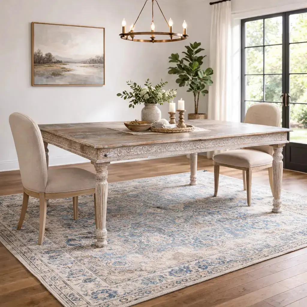 Reclaimed Wood Dining Table - Driftwood Finish"