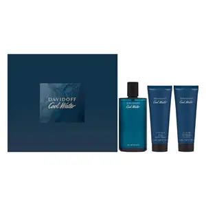 Cool Water by Davidoff for Men 3 Piece Set Includes: 4.2 oz Eau de Toilette Spray + 2.5 oz After Shave Balm + 2.5 oz Shower Gel