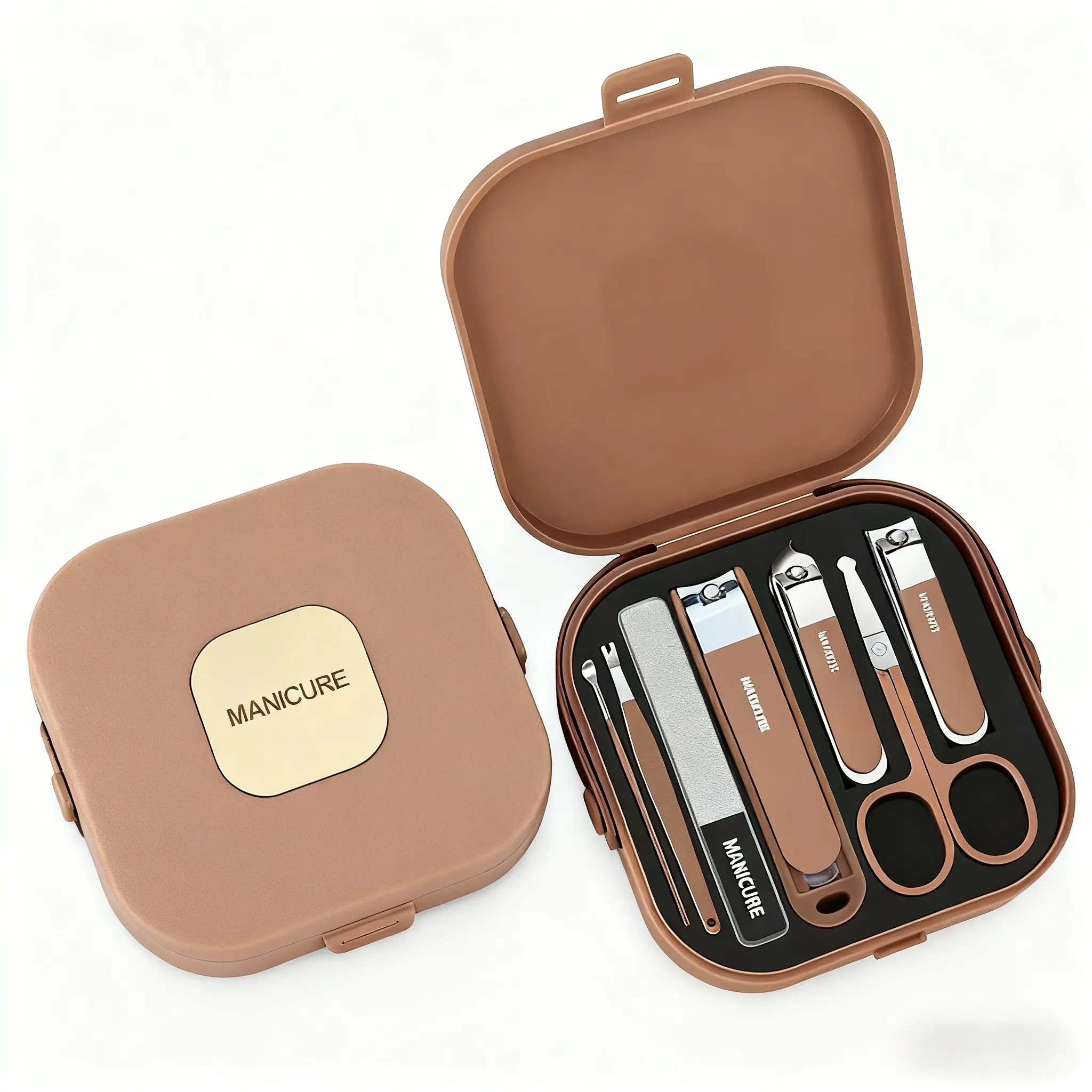 Portable Manicure Set with Storage Case, 7 Counts/set Set, Professional Manicure & Pedicure Tool for Home & Travel, Nail Clipper Kit, Nail Care Set, Nail Tools