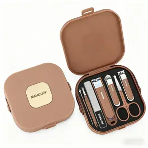 Portable Manicure Set with Storage Case, 7 Counts/set Set, Professional Manicure & Pedicure Tool for Home & Travel, Nail Clipper Kit