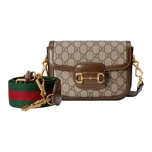 Pre-owned GUCCI coated canvas Crossbody Bags Horsebit 1955 Mini Bag (GG Supreme Canvas)