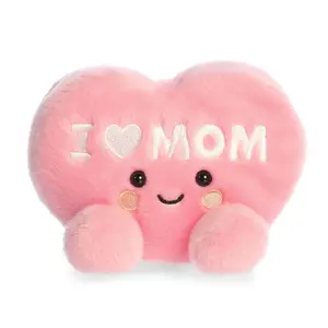 Palm Pals Adorable I Love Mom Heart 5 inch Pink Mini Soft Plush Collectable Stuffed Animal