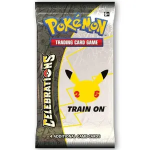 Pokémon 25th Anniversary Celebrations 2021 English Booster Pack - 4 Cards per Pack Iconic Reprints & Classic Favorites Factory-Sealed Trading Card Game