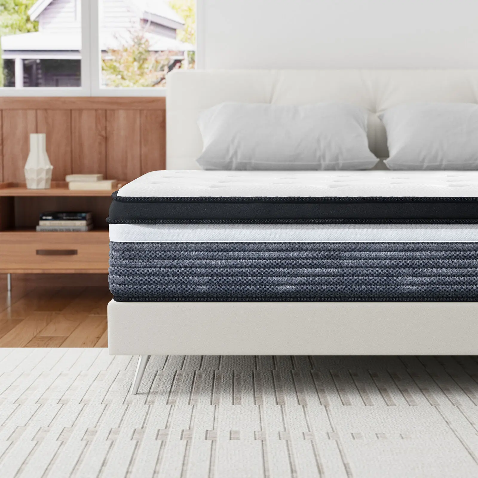 12 Inch Queen Hybrid Mattress in A Box Innerspring and Gel Memory Foam Mattress
