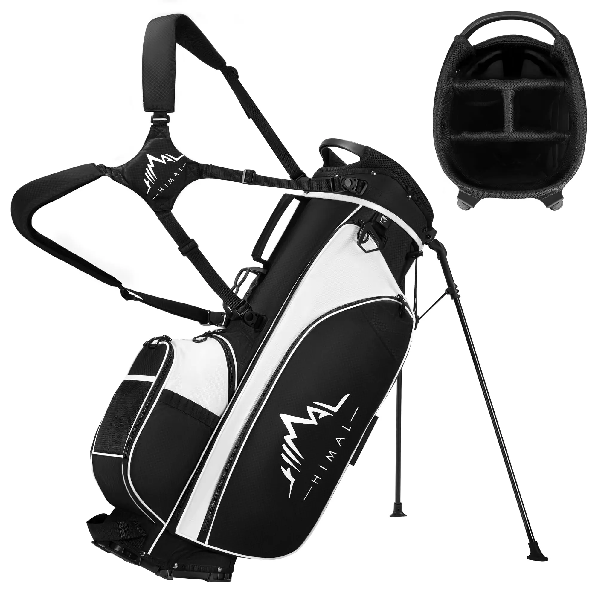 Lightweight Golf Stand Bag, 4-Way Full-Length Golf Bag for Men and Women, Golf Club Bag with Foldable Base, Dual Padded Straps, Ball and Tee Holder