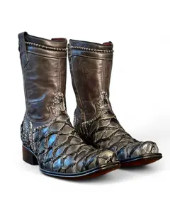 Sobèk's Gunmetal Grey Goodyear Welt Pirarucu Boots