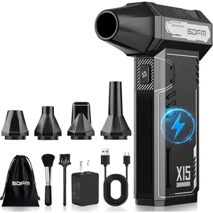 Compressed Air Duster - 180,000 RPM Snow Blower - with Brushless Motor, 3-Gear Adjustable Air Duster - for Keyboard, PC, Car, Air Bed, and Home Cleaning (X15)