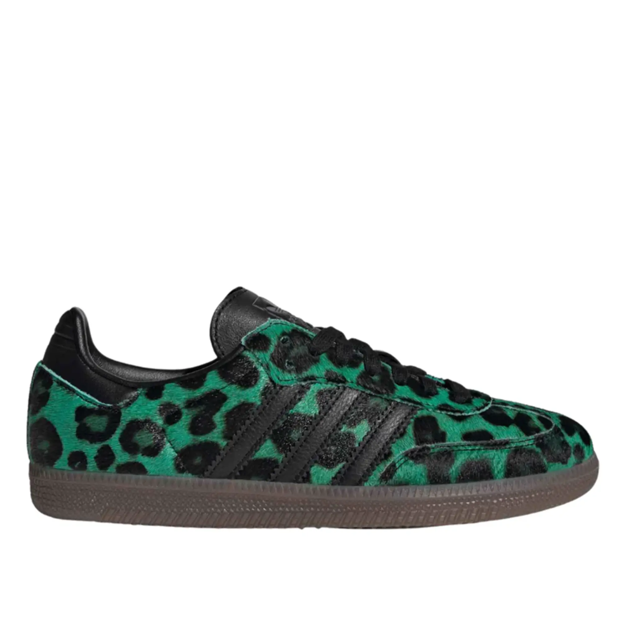 Adidas Originals Women's Leopard Green/Black Samba OG Shoes, HQ9374