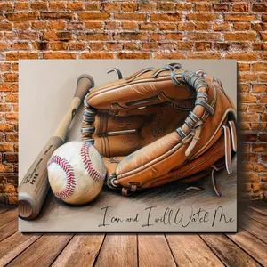 1 count, inspired Baseball art poster - Creative wall decoration for living room, bedroom or bathroom, 12 "x16" frameless baseball theme wall art, perfect for room decoration