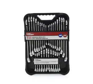 Hyper Tough Heavy Duty 32-Piece Chrome Vanadium SAE & Metric Combination Wrench Set, Hand Tools, with Standard & Stubby Sizes
