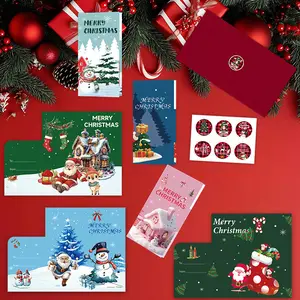 Christmas handwritten blessing message card creative English folding greeting card Christmas Eve gift small card