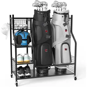 Golf Bag Storage Garage Organizer,  Size Golf Bag Storage Stand and Golf Equipment Rack for Garage,Shed, Basement