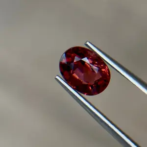 1.44 ct Natural Tourmaline (Rubellite) Orangy Red – Oval Cut – AIG Certified