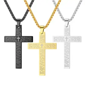 Cross Necklaces Personalized Electroplated Cross Necklace Made of Inferior Titanium Steel, Men's Pendant, Stainless Steel Jewelry