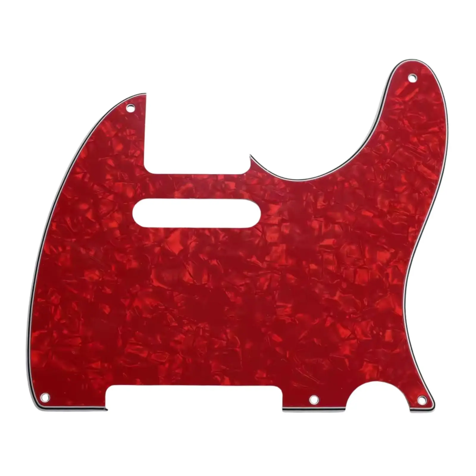 5-Hole 52' Telecaster Pickguard - 4-Ply Red Pearl