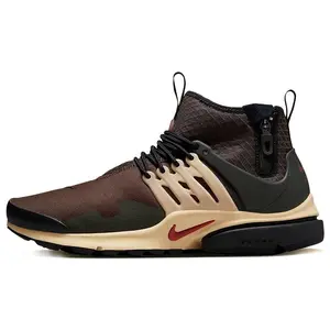 Nike Air Presto Mid Utility Men's Comfortable Casual Sneakers in Dark Brown Verifiable, with credentials and supporting global authentication
