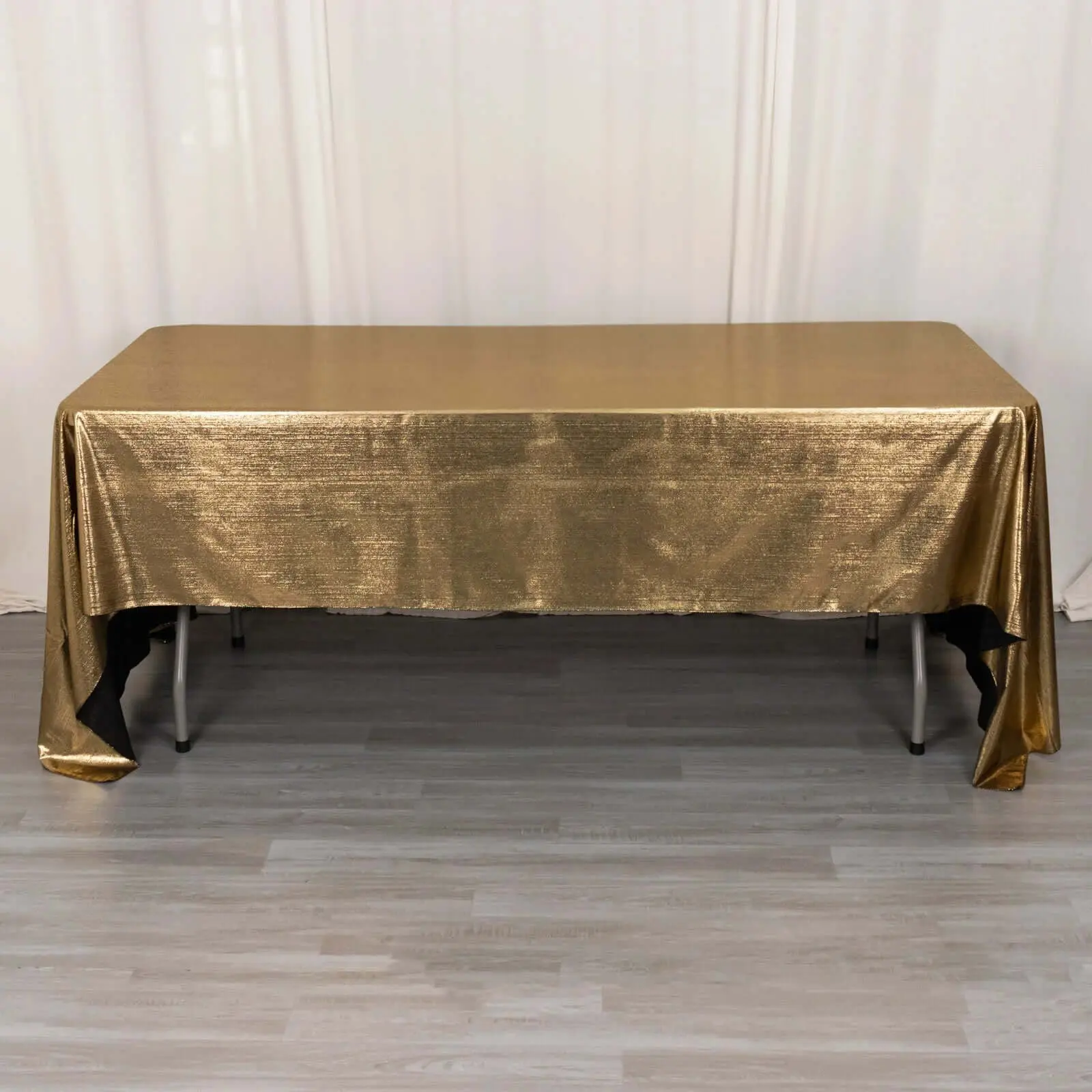 Antique Gold Sequin Dots Polyester Rectangle Tablecloth (60"x126") - Wrinkle-Free, Sparkling Table Cover for Candy Buffet, Prom Night, Birthday, Wedding, Sparkle
