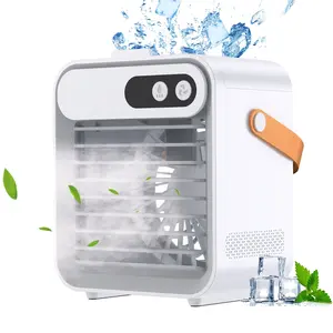 Comvin Portable Air Cooler Fan,Quiet Humidifier USB Desk Fan with 3 Speeds 4 in 1 Desktop Personal Adjustable Fan, Air Cooling Fan with Phone Holder and Vanity Mirror for Office,Bedroom,Car and Home Comvin