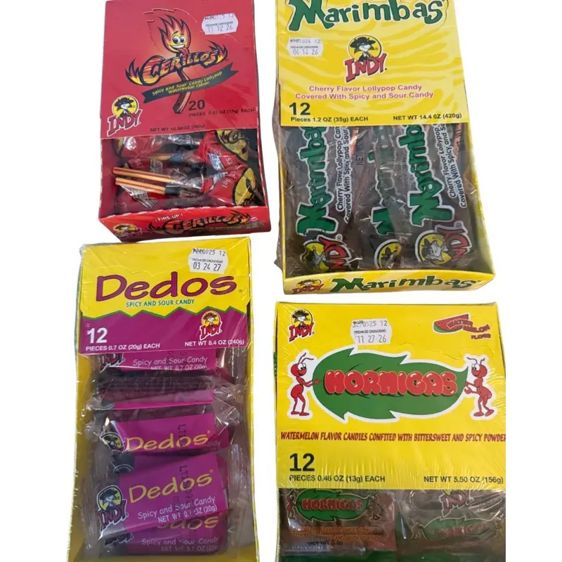 Indy 4-Pack Ready-to-Eat Unique Snack Foods Bundle - Crunchy Flavorful Treat with Cerrillos, Marimbas, Hormigas, Dedos Crisps & Puffed Snacks, Ready To Eat Snacks