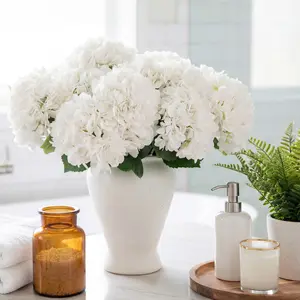 Artificial Hydrangea, 5/10 Pcs Faux Hydrangea Flowers, Decorative Flowers for Home Living Room, Bedroom, Dining Room and Wedding Party, Artificial Plants, Artificial Flower Set