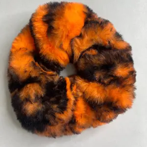 Soft and Plush Neon Blaze Orange Milky Way Seal Minky (100% Polyester) Scrunchie