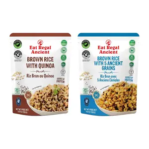 Eat Regal Ready-to-Eat Rice Variety Pack – Brown Rice with Quinoa & Brown Rice with 5 Ancient Grains (6 Each) | High Protein & Fiber, Microwave in 1.5 Minutes | Vegan, Gluten-Free, Non-GMO | 8.8 oz (Pack of 12)