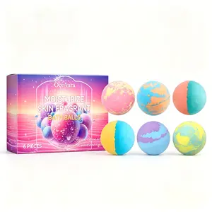 OceAura bubble bath ball, hydrating and moisturizing plant floral fragrance lasting fragrance deep cleansing skin bath ball