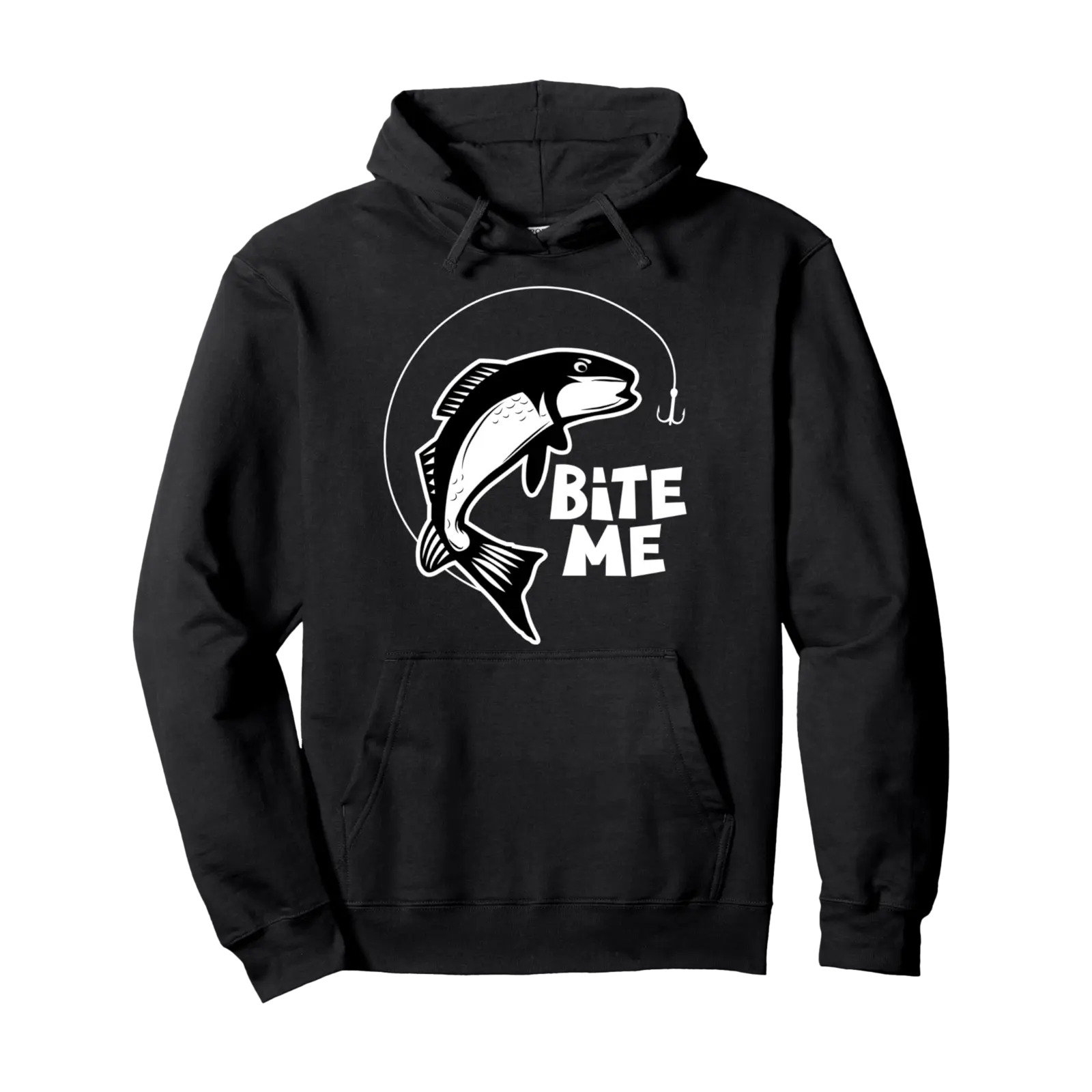 Funny Fishing T Hoodie, Bite Me, Fisherman Hoodie Pullover Hoodie - Hufsakha Shop Wb07nqdmdvk