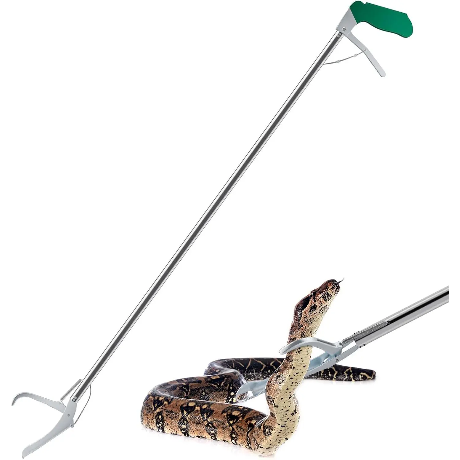 60" Professional Snake Tongs - Extra Long Heavy Duty Snake Catcher Tongs Grabber Rattle Wide Jaw Handling Tool