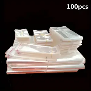 100pcs Self-Adhesive Transparent Plastic Bags, Hair Clips, Storage Bags, Sock Packaging Bags, Birthday Party Gift Bags