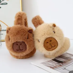 Cute Otter Ear Warmer Plush Scrunchie, Ear Snood, Soft Fuzzy Otter Ears with Fluffy Tail Design, Warm Winter Ear Protection, Animal Theme Clothing Accessory
