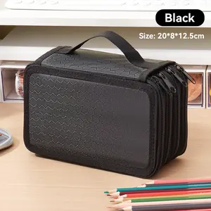 Four-layer Zipper Pencil Case 72-hole Large Capacity Portable Portable Color Pencil Stationery Storage Box, Used for Art Supplies Compartments, School Office Supplies for Gifts for Friends