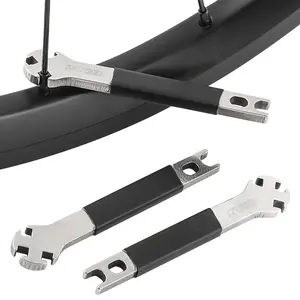 2pcs Stainless Steel Bicycle Spoke Wrench, Multiple Colors, Adjustment Tool for Mountain Bike Wheel Spokes Correction and Replacement, Bicycle Parts