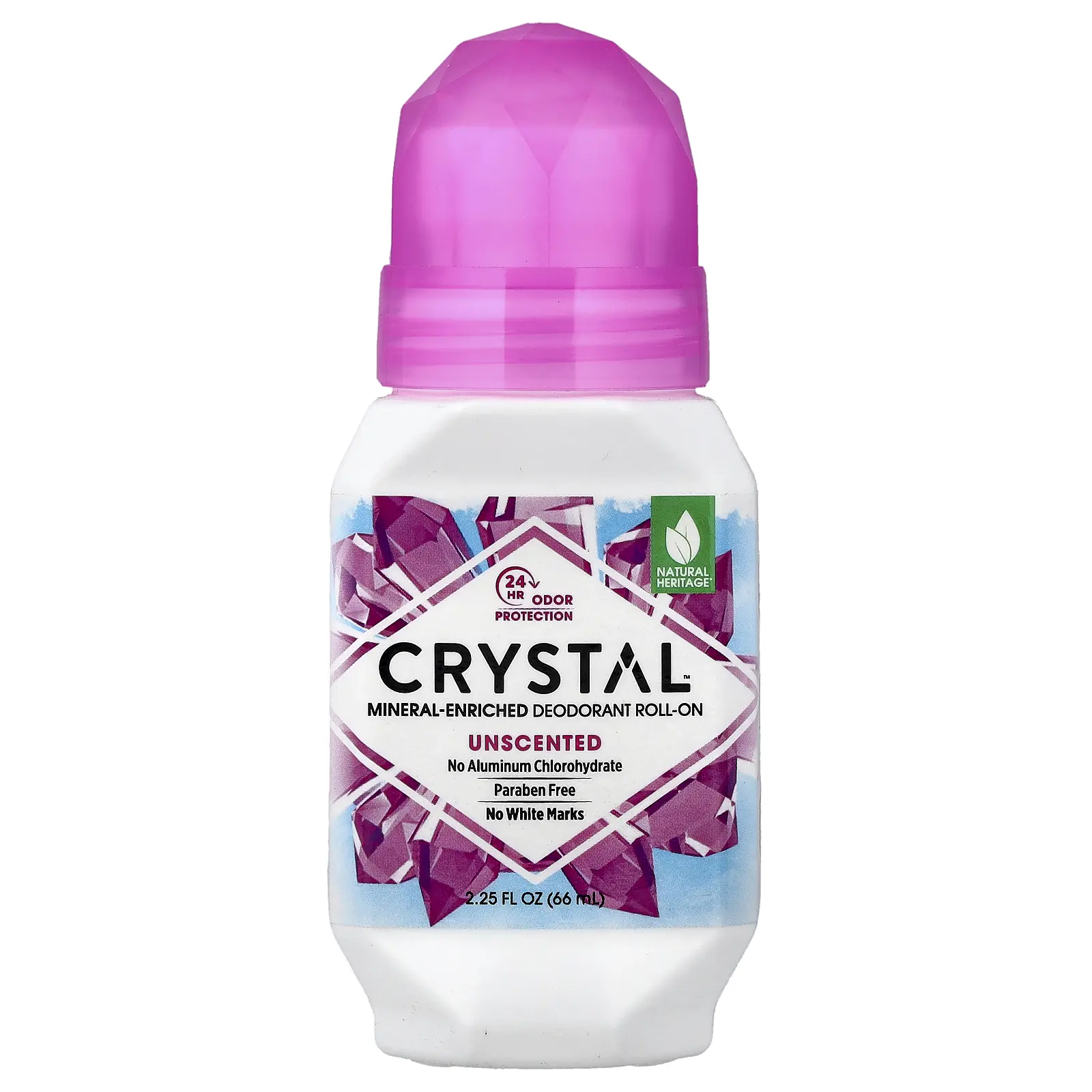 CRYSTAL Mineral-Enriched Deodorant Roll-On, Unscented, 2.25 fl oz (66 ml)