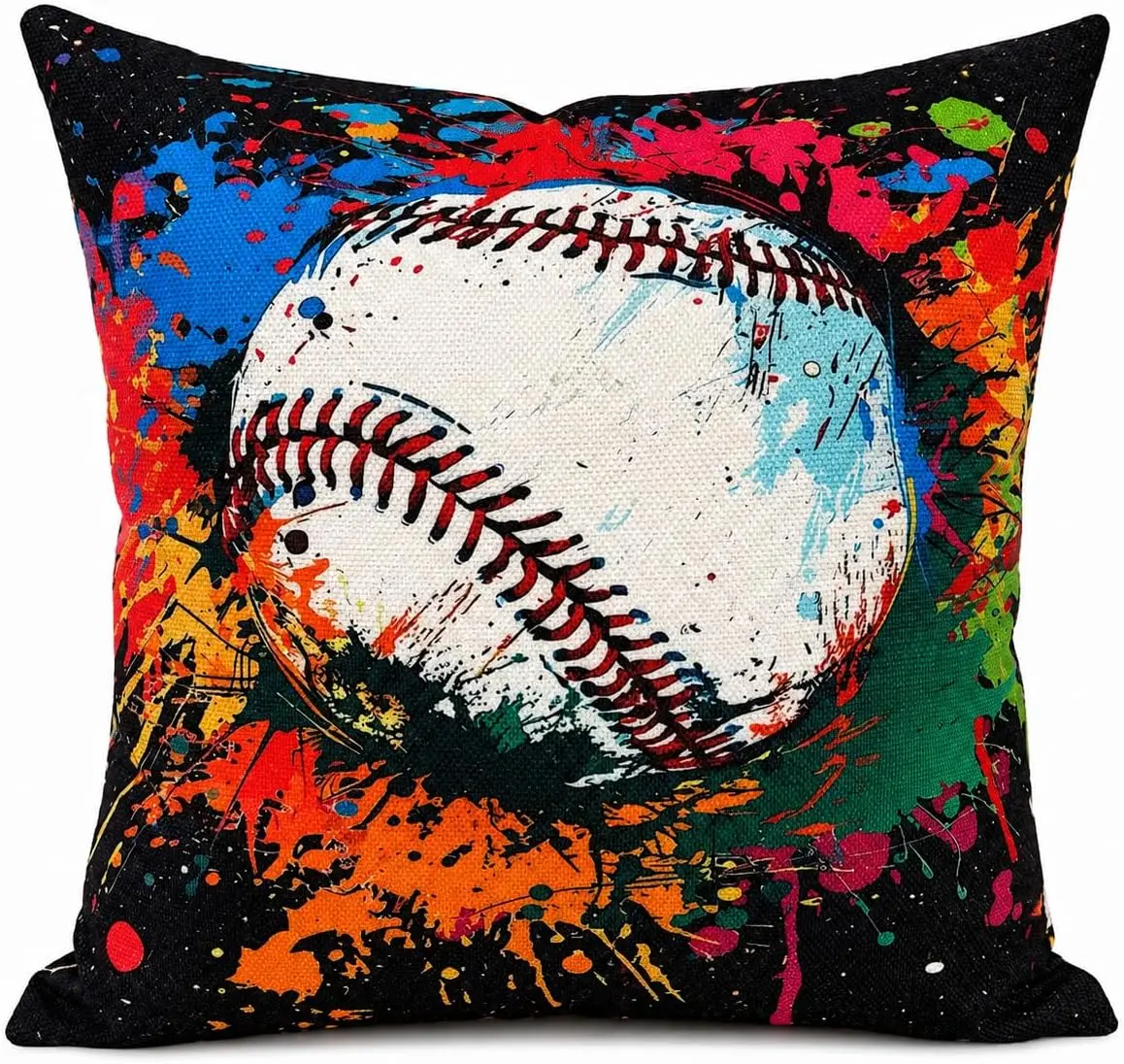 Huglina Sports Theme Baseball Decorative Throw Pillow-Insert Included 18x18"