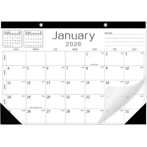 Wall Calendar -Desk Calendar 2026-2027 from Jan. 2026 to Jun. 2027,18 Months Calendar,12"17"Thick Paper with festival Dates and Ruled Blocks for  or Office  Year and Christmas Gifts