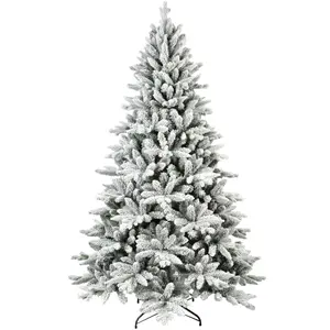 Flocked Christmas Tree  Realistic PE+PVC Snowy Hinged