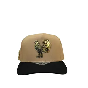 Rooster Hats Khaki Snapback Curved Pin Rooster - Male Baseball Cap