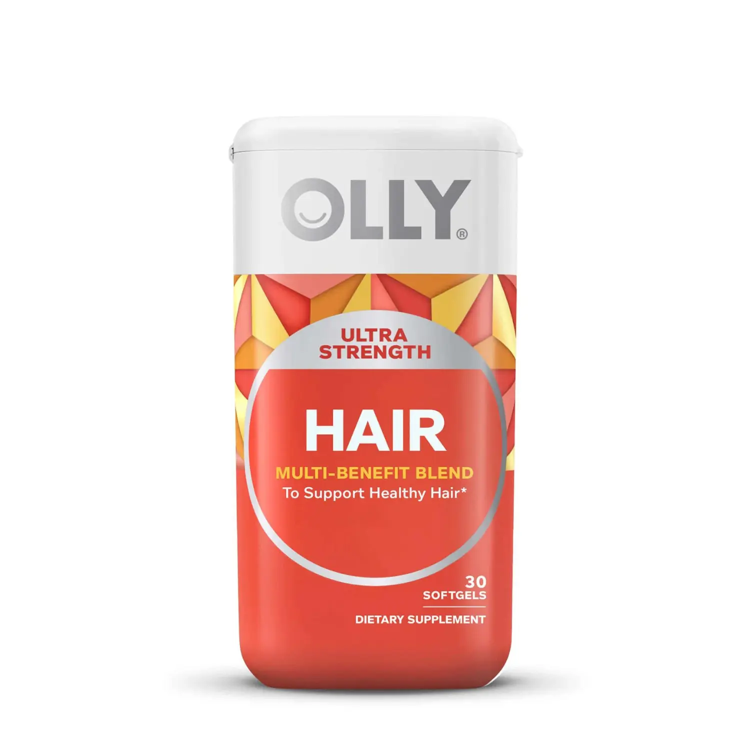 OLLY Ultra Strength Hair Softgels, Supports Hair Health, Biotin, Keratin, Vitamin D, B12, Hair Supplement, 30 Day Supply - 30 Count Healthcare Edible Fitness Dietary Optimum