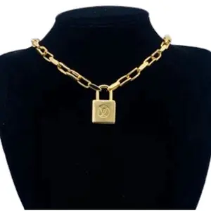 Lock Pendant Necklace - Gold Color, Durable Design, Ideal for Everyday Wear, Bright Gold Plated, Elegant and Versatile Accessory
