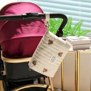 Newborn Essentials - Quilted Mommy Bag with Zipper Embroidery |   Stroller Hanging Diaper Bag for Travel |   Spacious Accessories Organizer & Shower Gift