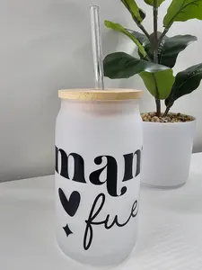 Mama Fuel Frosted Glass Libby Tumbler drinkware cup