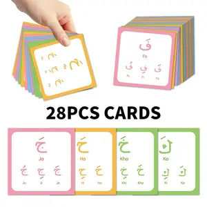 28pcs Arabic Alphabet Flashcards for Beginners - Educational Islamic Cards for Arabic Script Recognition - Positional Variants of Letters - Arabic Writing & Reading Learning Aid