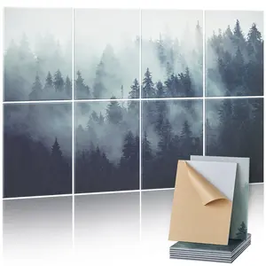 VEVOR 8 Pack Art Acoustic Panels, 63 x 23.62 x 0.4 inch Soundproof Wall Tiles, Self Adhesive Decorative Sound Dampening Absorbing Boards for Home, Office, Studio, Gaming Room,Theater,Forest